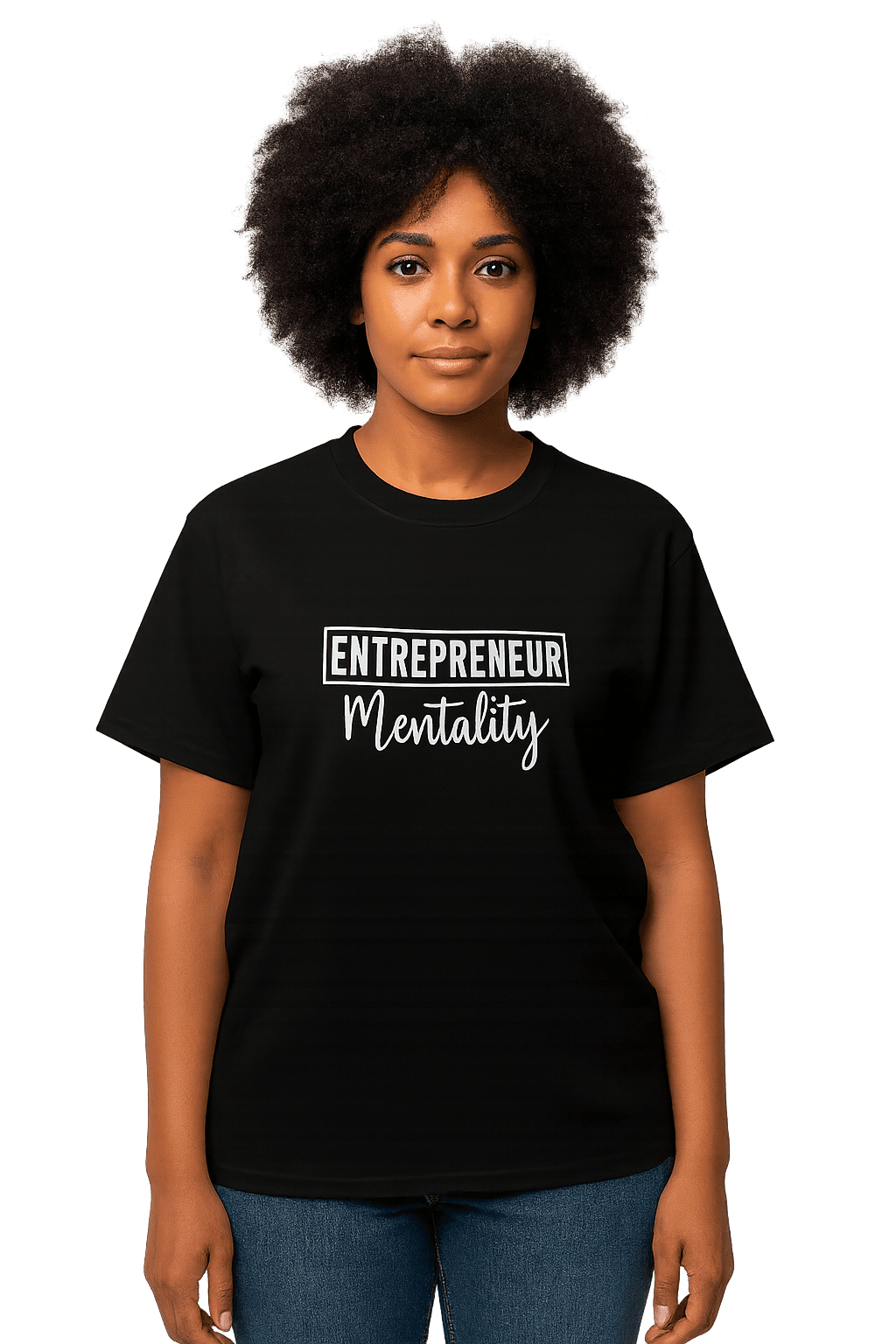 Black graphic t-shirt used as a product business example